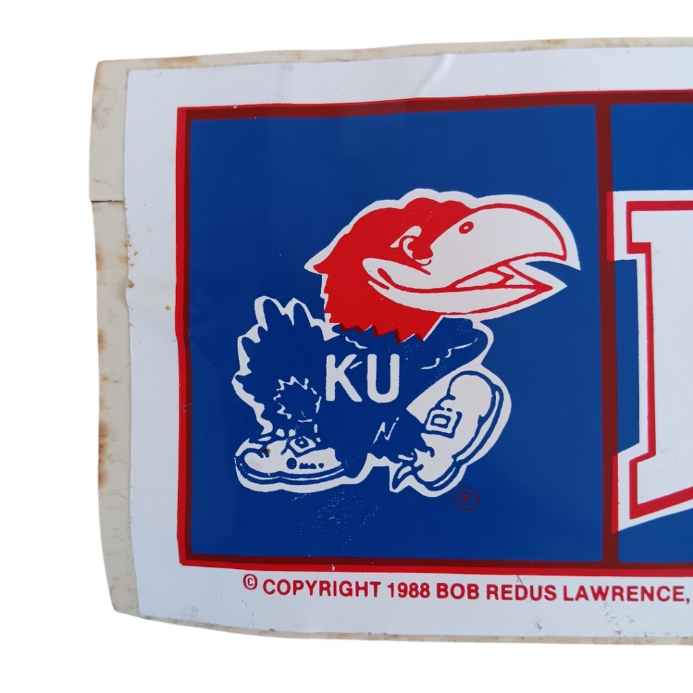 Rare Kansas Jayhawks 1988 NCAA Basketball Championship Bumper Sticker - Picture 3 of 4